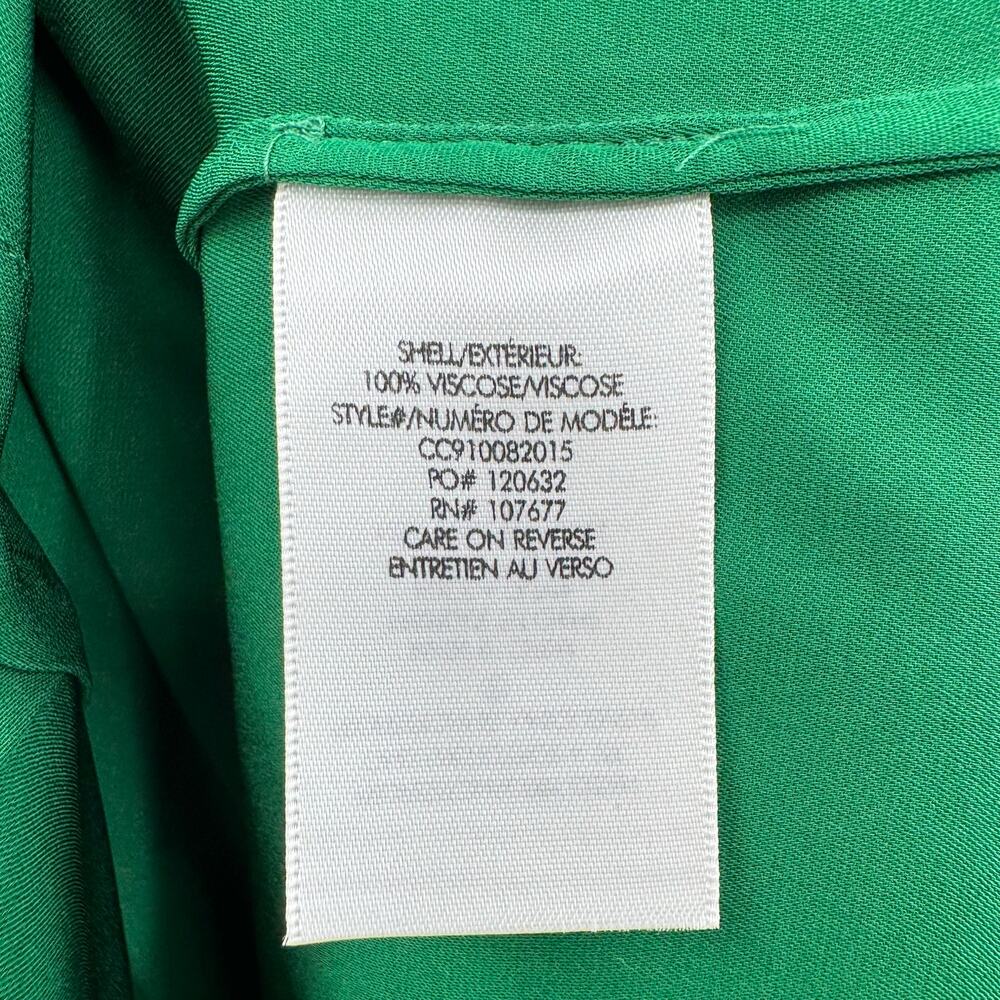 Alice + Olivia NWT Solid Kelly Green Long Sleeve Button Up Classy Blouse $265 - Picture 9 of 10
